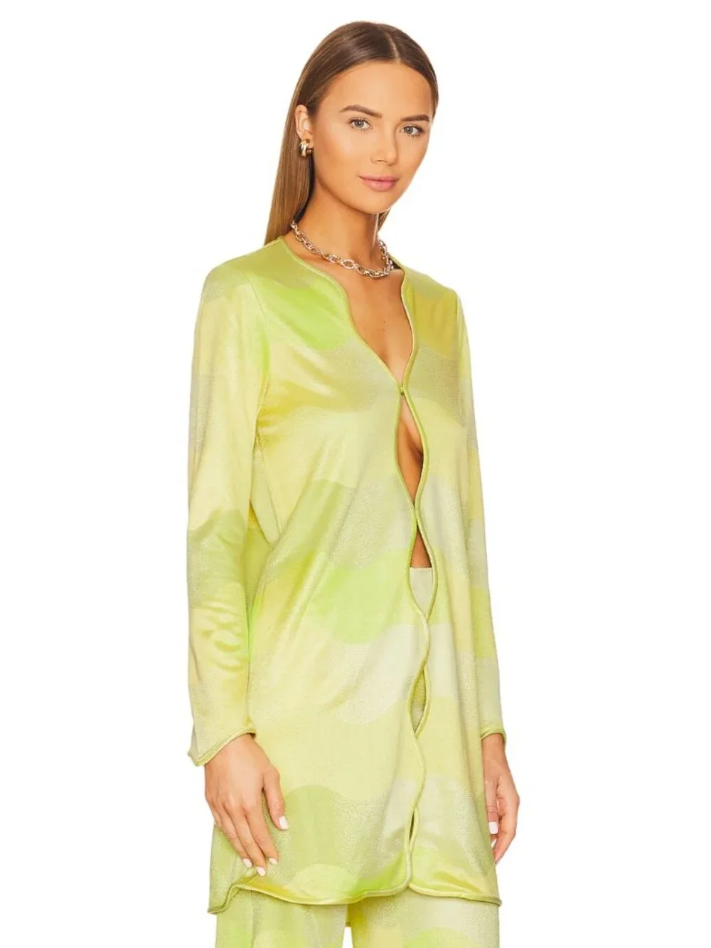 ALEXIS Bia Duster Top Angelika Pants Set Lime Waves XS Excellent $893 MSRP